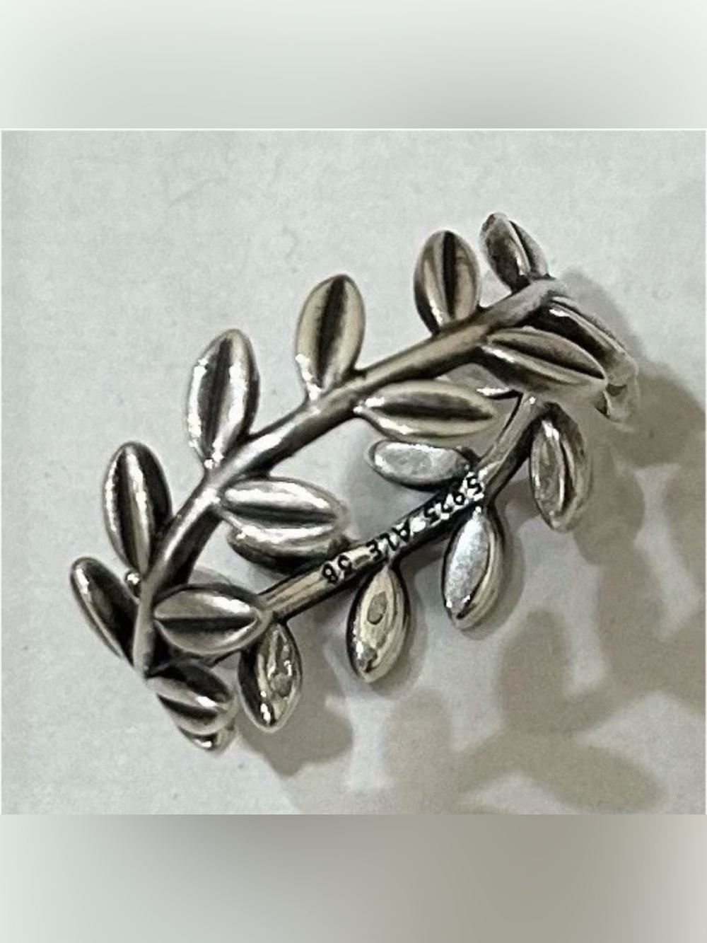Pandora 925 Ale Leaf Motif Sterling Silver Ring